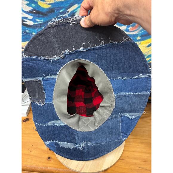 Handmade Patchwork Denim Wizard Hat XL 24\